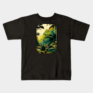 Tropical Jungle Majesty: Vibrant Rainforest Illustration Kids T-Shirt